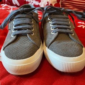 Superga Suede Sneakers with Snakeskin Pattern